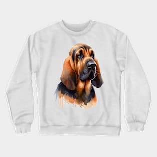 Bloodhound Watercolor Painting - Beautiful Dog Crewneck Sweatshirt